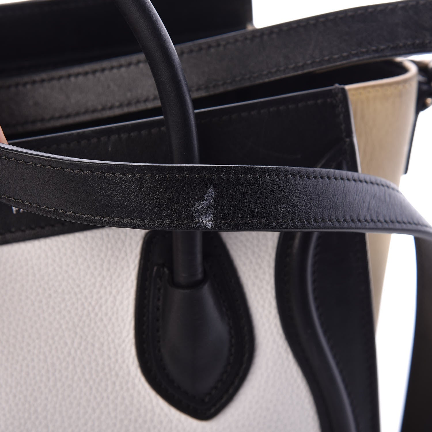 Celine Grained Baby Calfskin Nubuck Nano Tri-Color Luggage White 9 of 11