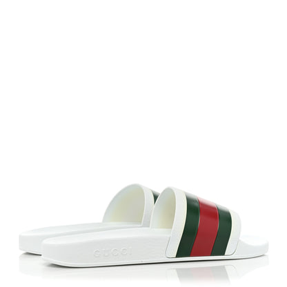 Gucci Rubber Web Mens Pool Slide Sandals 9 Great White 4 of 8