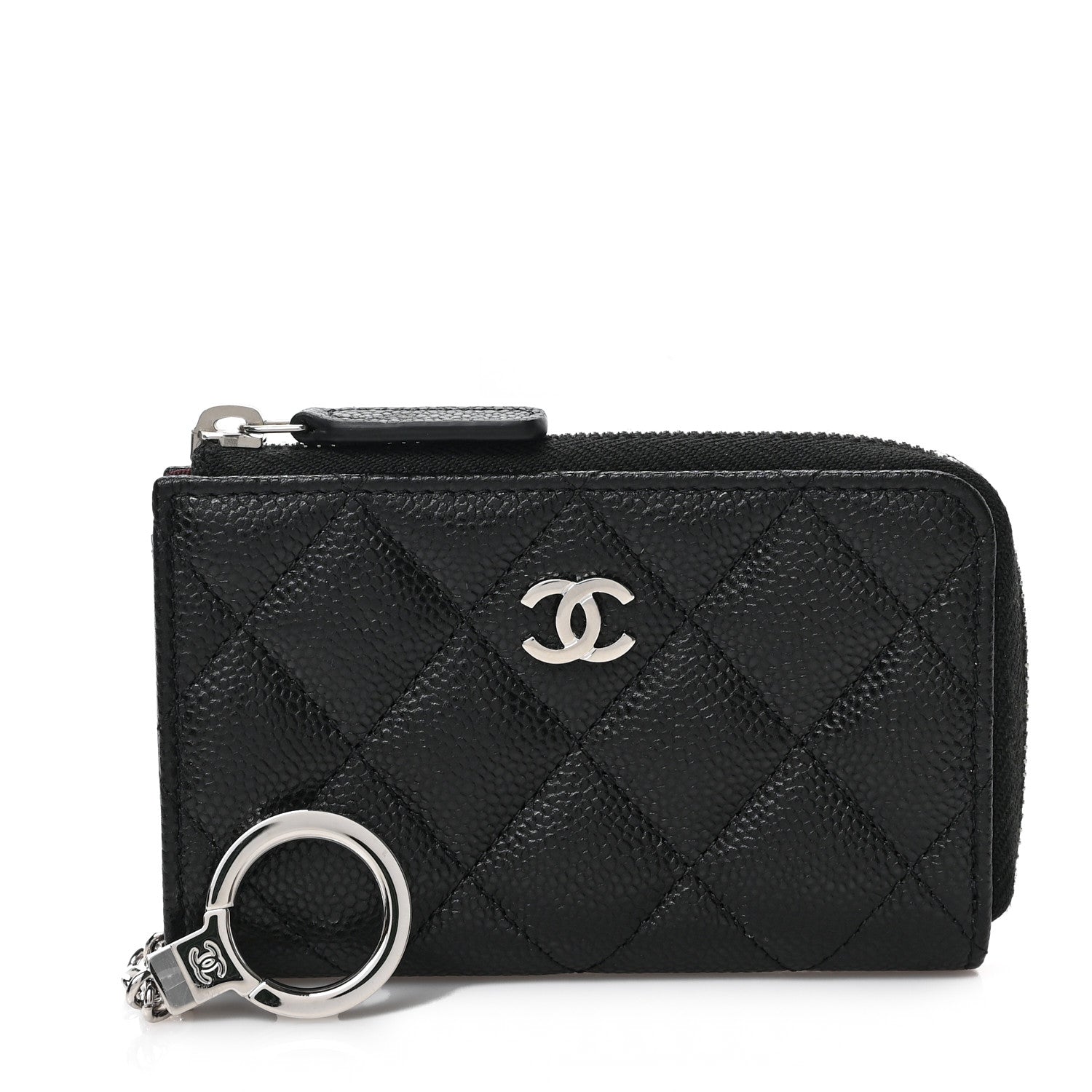 Chanel Caviar Quilted Zipped Key Holder Case Black 1 of 6