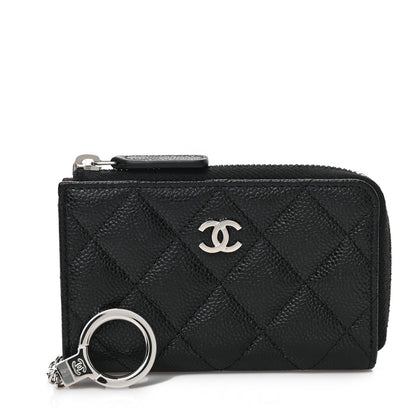 Chanel Caviar Quilted Zipped Key Holder Case Black 1 of 6