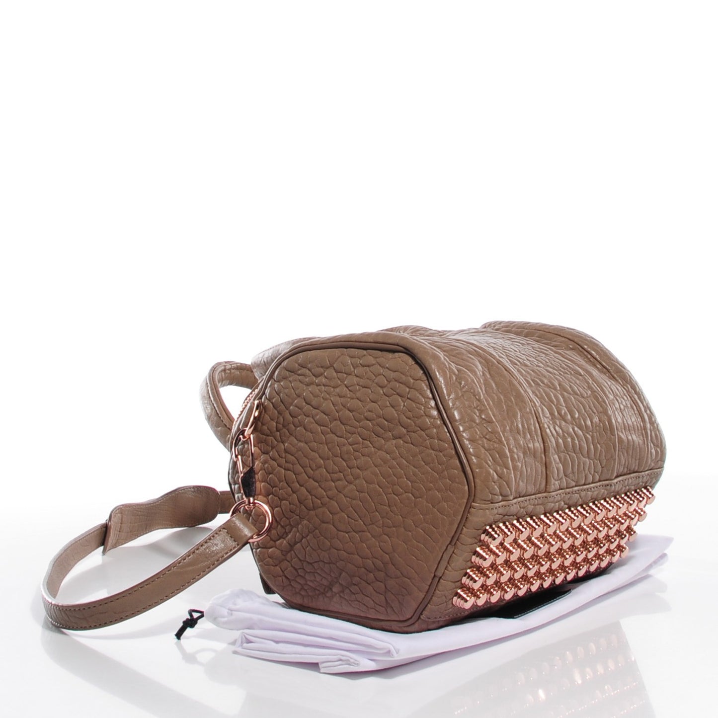 Pebbled Lambskin Rockie Latte Rose Gold Hardware