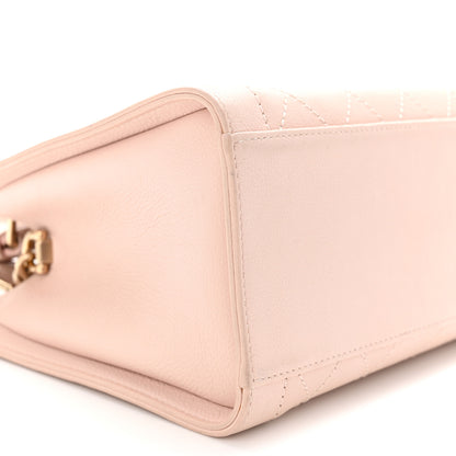 Chanel Grained Calfskin Stitched Small Label Click Shopper Tote Light Beige 9 of 11