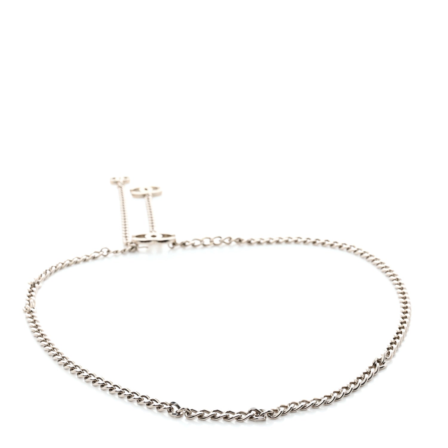 Chanel Enamel CC Chain Logo Belt Silver White 2 of 3