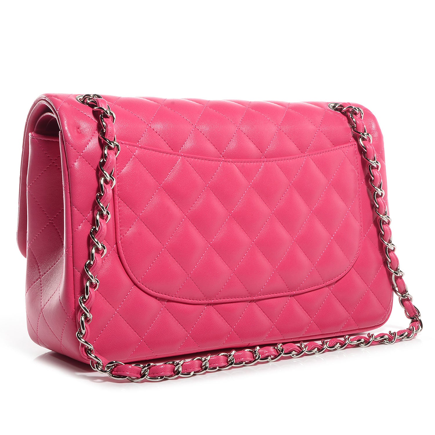 Chanel Lambskin Jumbo Double Flap Dark Pink 3 of 9