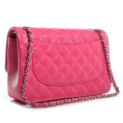 Chanel Lambskin Jumbo Double Flap Dark Pink 3 of 9