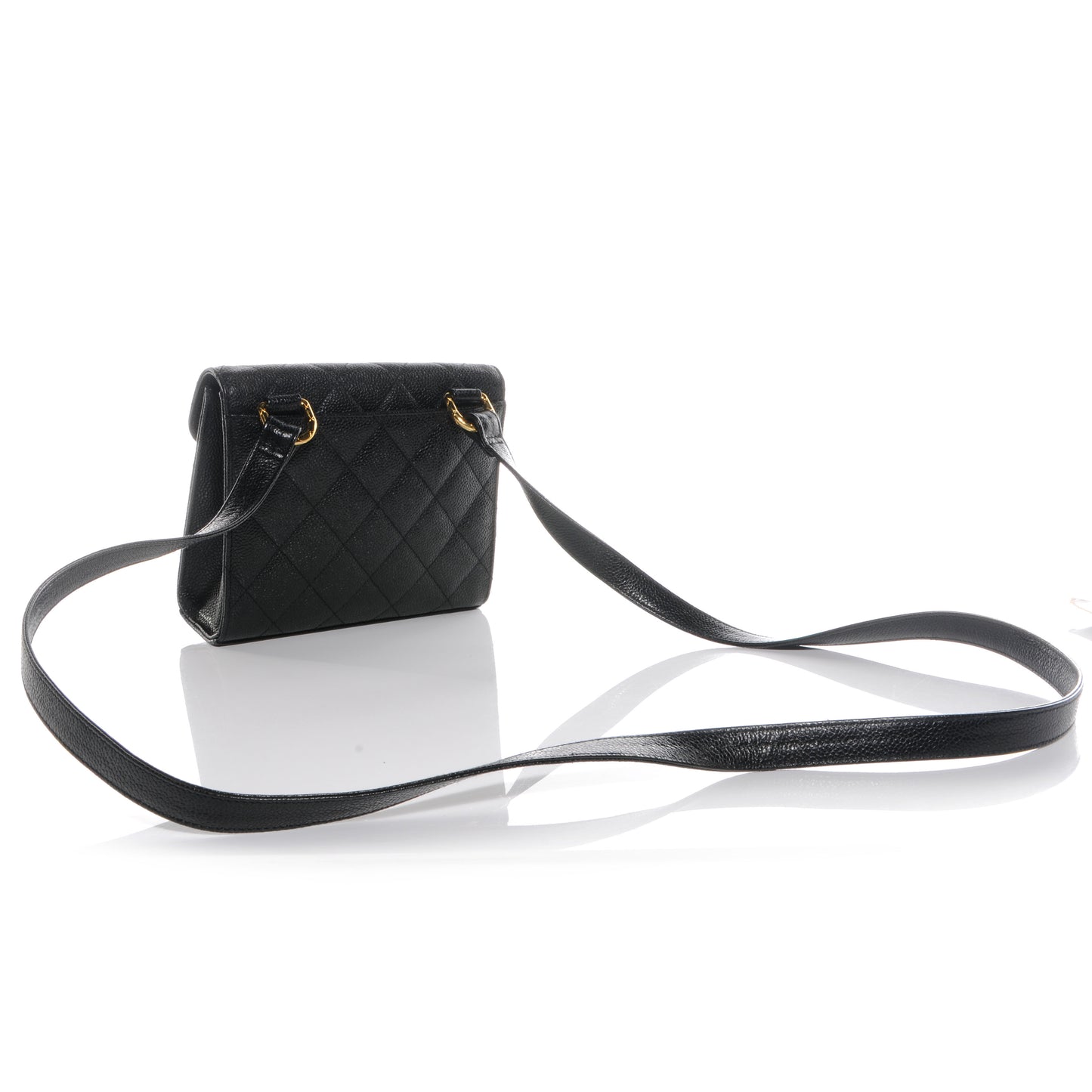 Caviar Crossbody Flap Bag Black