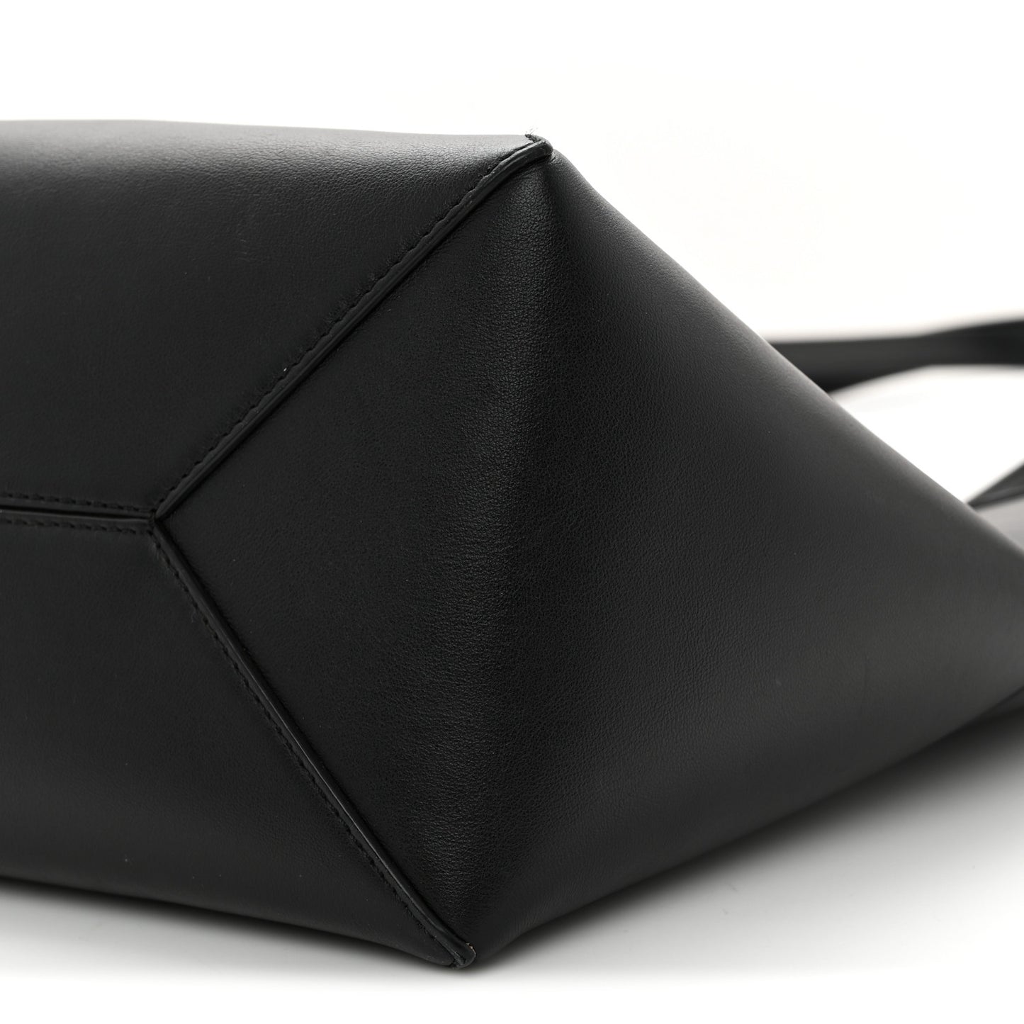 Shiny Calfskin Medium Puzzle Fold Tote Black