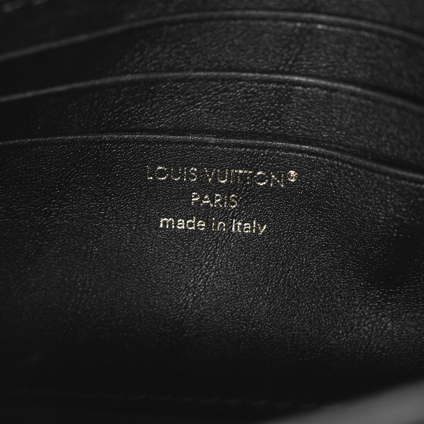 Calfskin LV Bloom Wallet On Chain Black