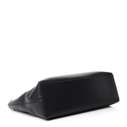 Valentino Garavani Grained Calfskin Rockstud Shoulder Tote Black 4 of 9