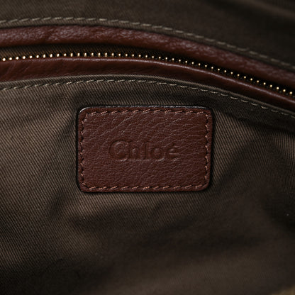 Chloe Calfskin Large Marcie Satchel Brown Seed 5 of 22