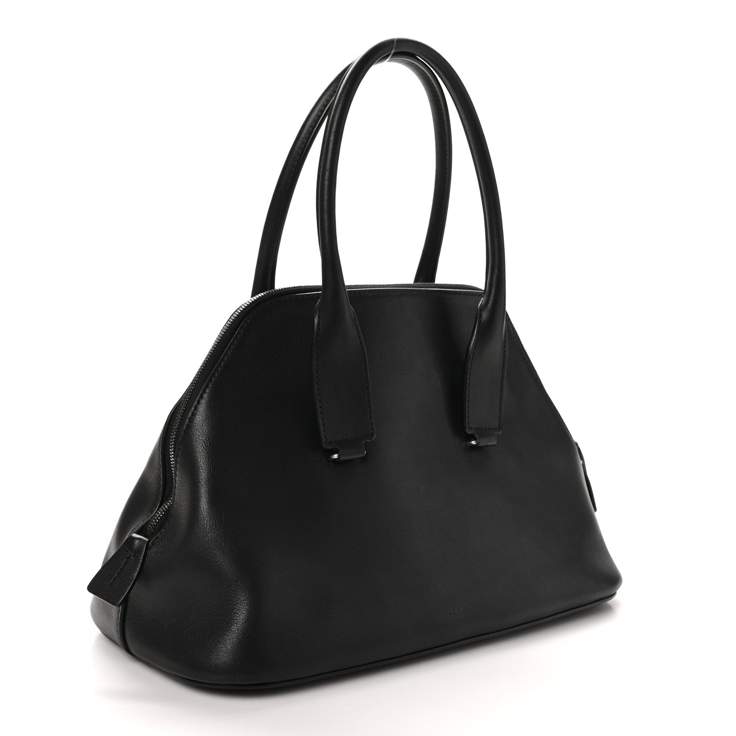 The Row Polished Saddle Calfskin Medium Devon Bag Black 3 of 10