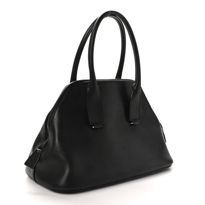 The Row Polished Saddle Calfskin Medium Devon Bag Black 3 of 10