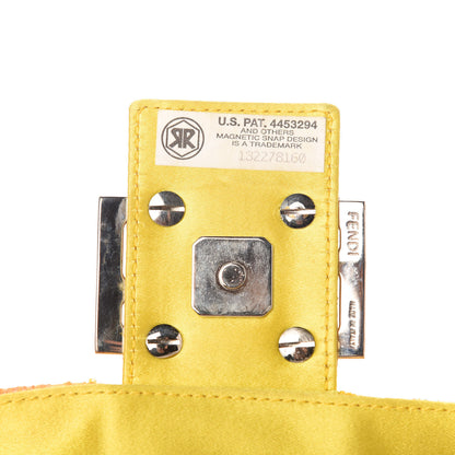 Fendi Knit Calf Hair Beaded Baguette Yellow 10 of 10