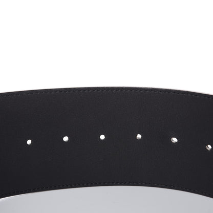 Gucci Moon Calfskin Pearl Double G 70mm Belt 85 34 Black Cream 5 of 7