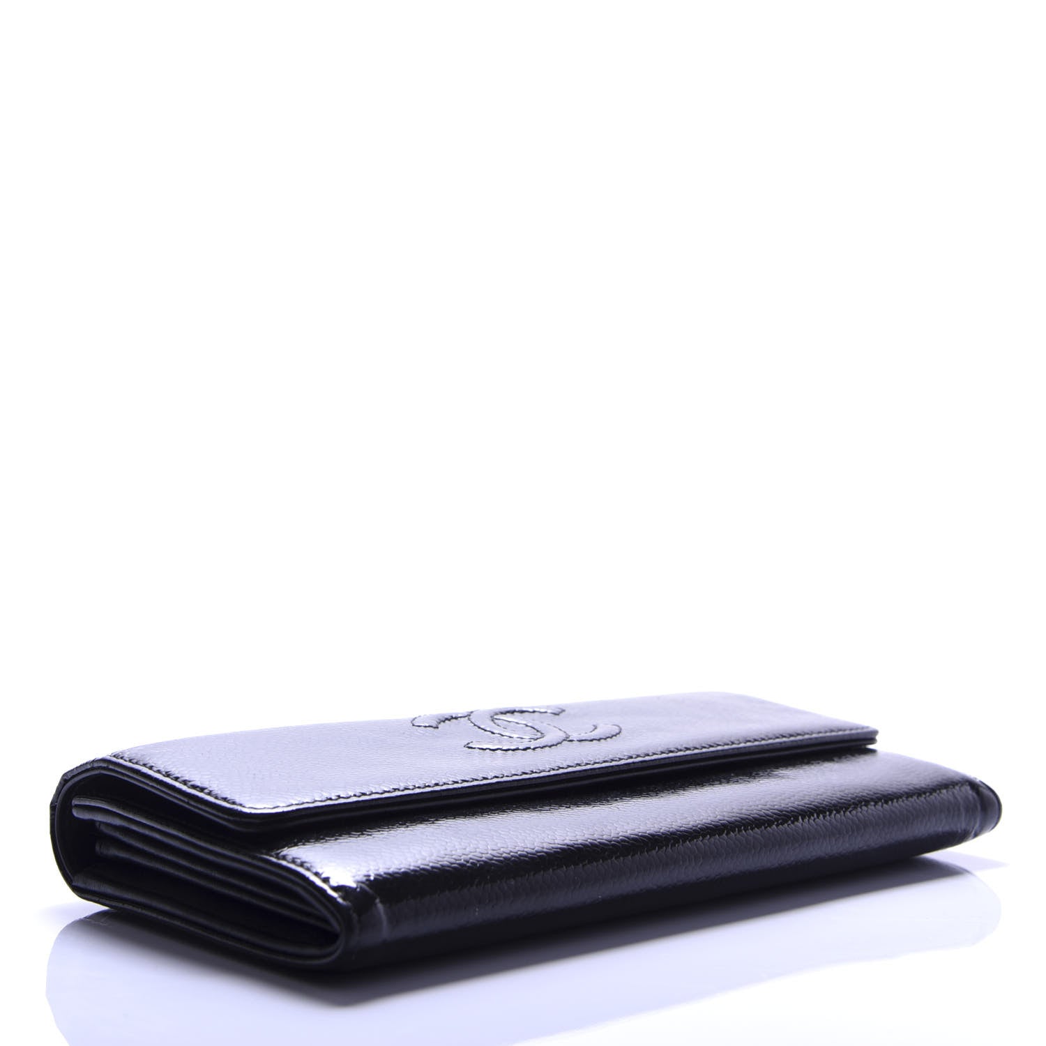 Chanel Patent Caviar Timeless CC Large Gusset Flap Wallet Black 4 of 8