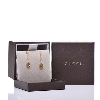 Gucci 18K Yellow Gold Running G Drop Earrings 5 of 5