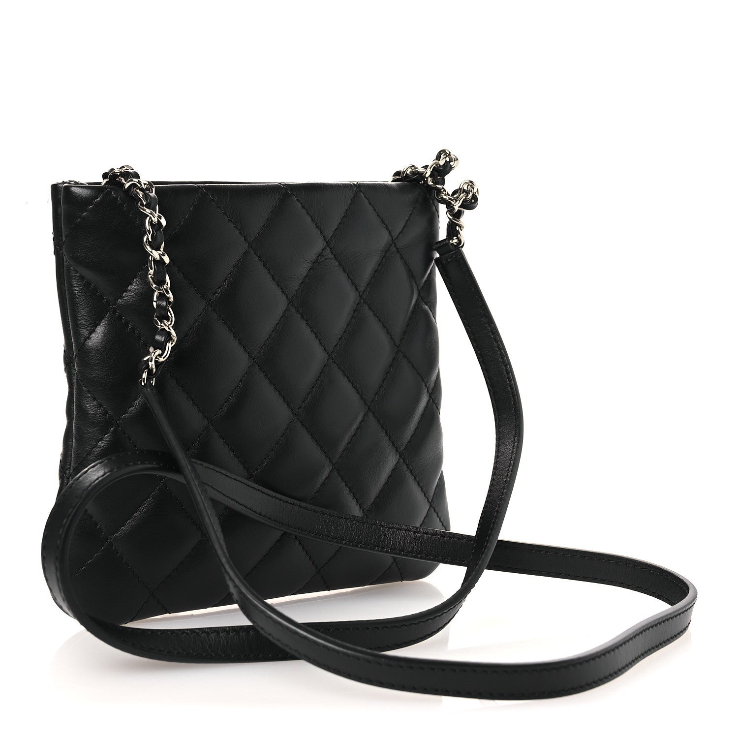 Chanel Lambskin Quilted Uniform Crossbody Bag Black 1884513