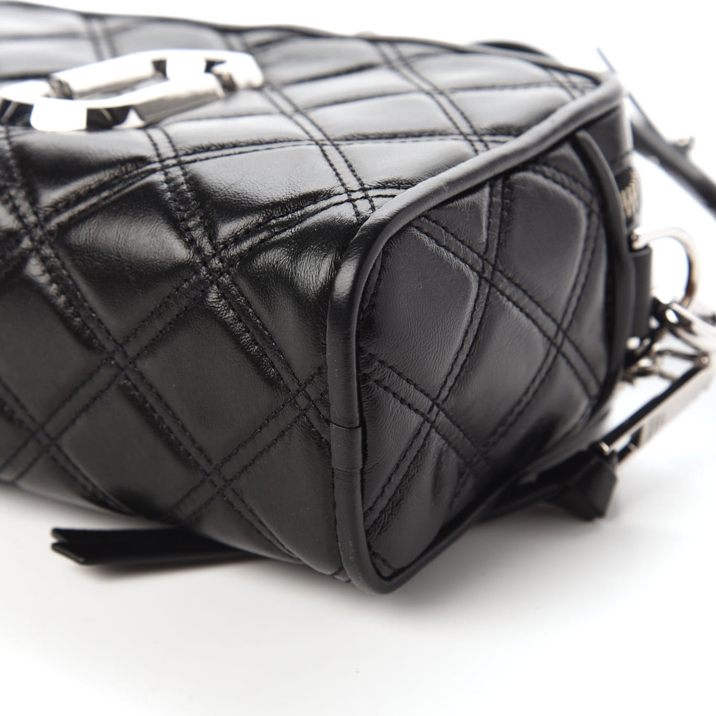 Natural Grain Calfskin Quilted The Softshot 21 Bag Black