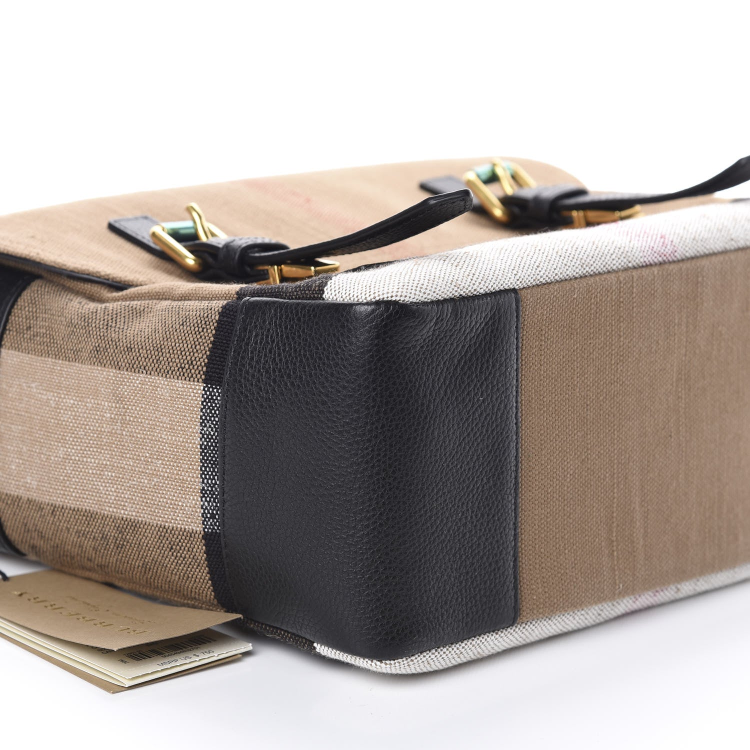Burberry Canvas Mega Check Large Baildon Messenger Bag Black 7 of 8