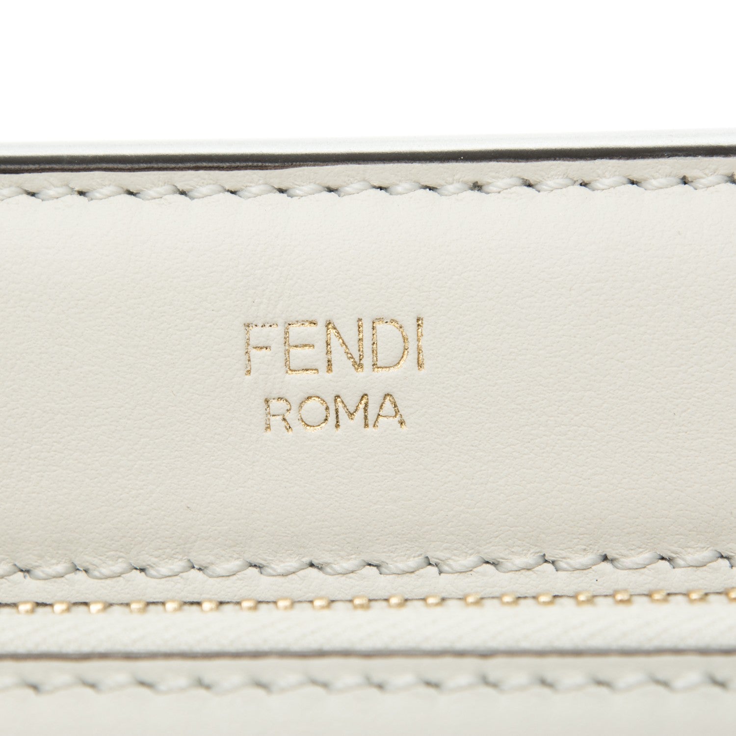 Fendi Vitello Baltico Ribbon Lace Up Floral Small DotCom Click Chain Satchel White Multicolor 17 of 22