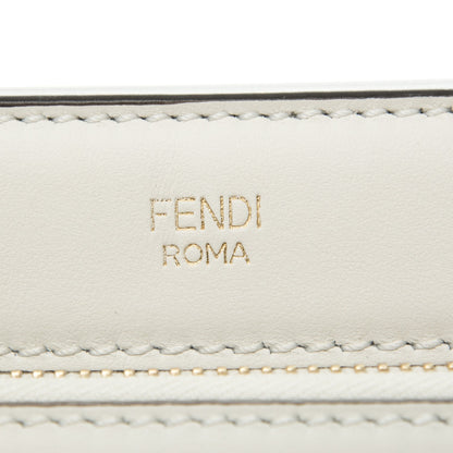 Fendi Vitello Baltico Ribbon Lace Up Floral Small DotCom Click Chain Satchel White Multicolor 17 of 22