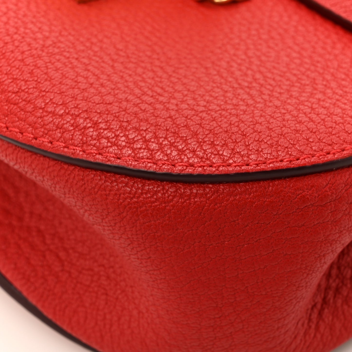 Grained Lambskin Drew Shoulder Bag Plaid Red