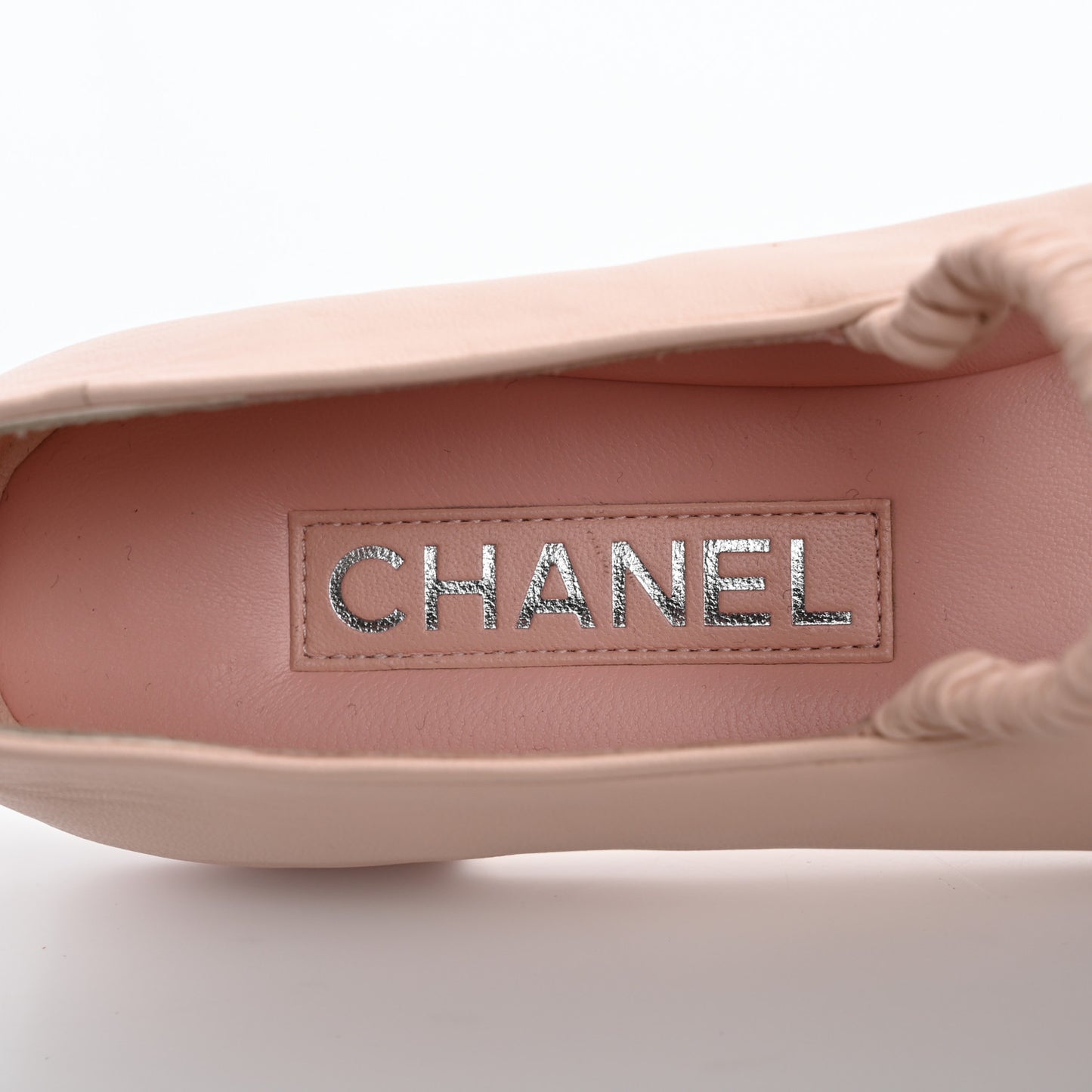 Lambskin Knit Grosgrain Cap Toe CC Ballerina Flats With Leg Warmers 39 Light Pink Black