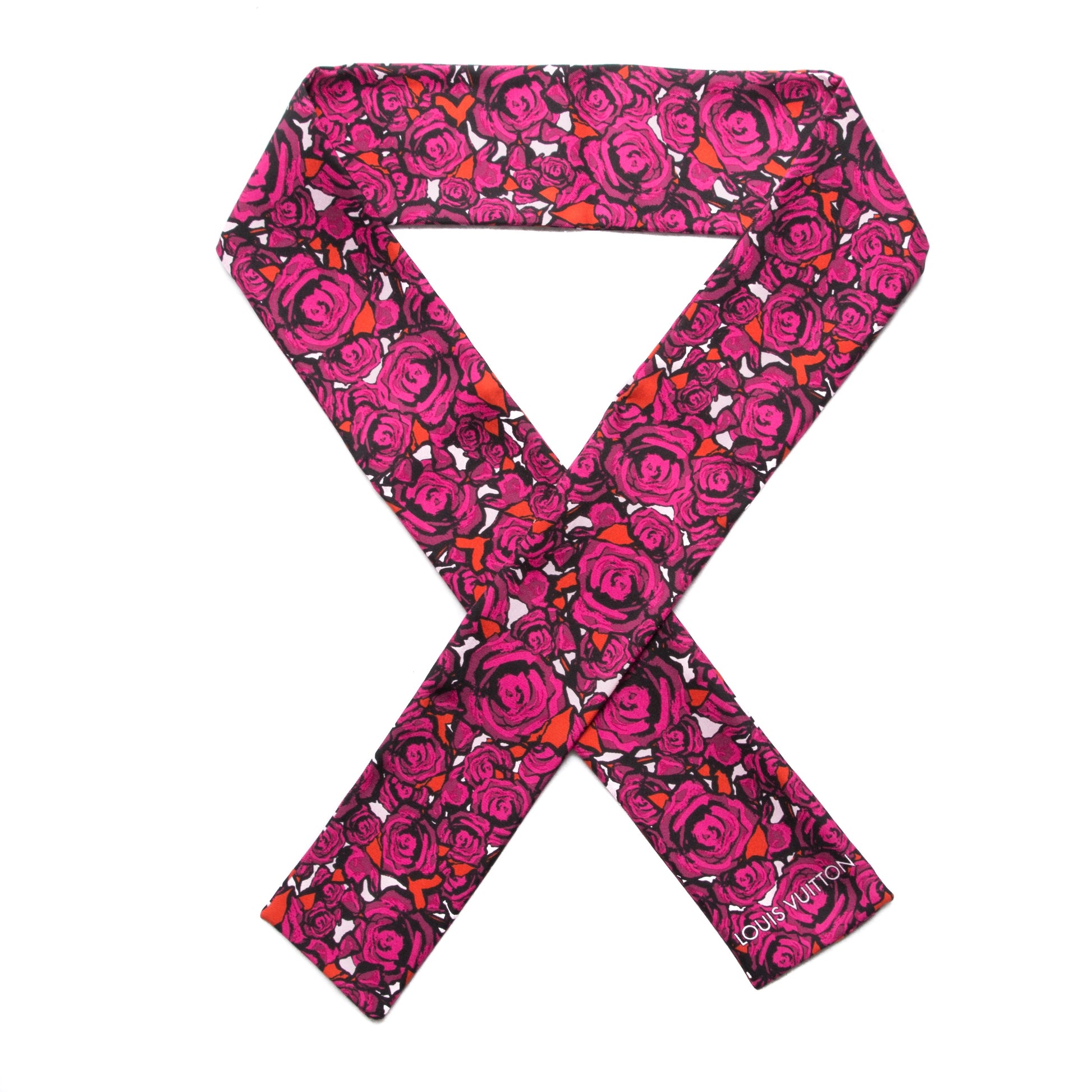 Louis Vuitton Silk Rock'n'Roses Bandeau Berry 1 of 5