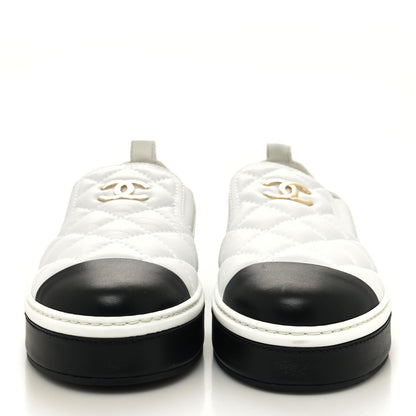 Chanel Lambskin Quilted Womens CC Stroll Sneakers 39 White 2 of 8