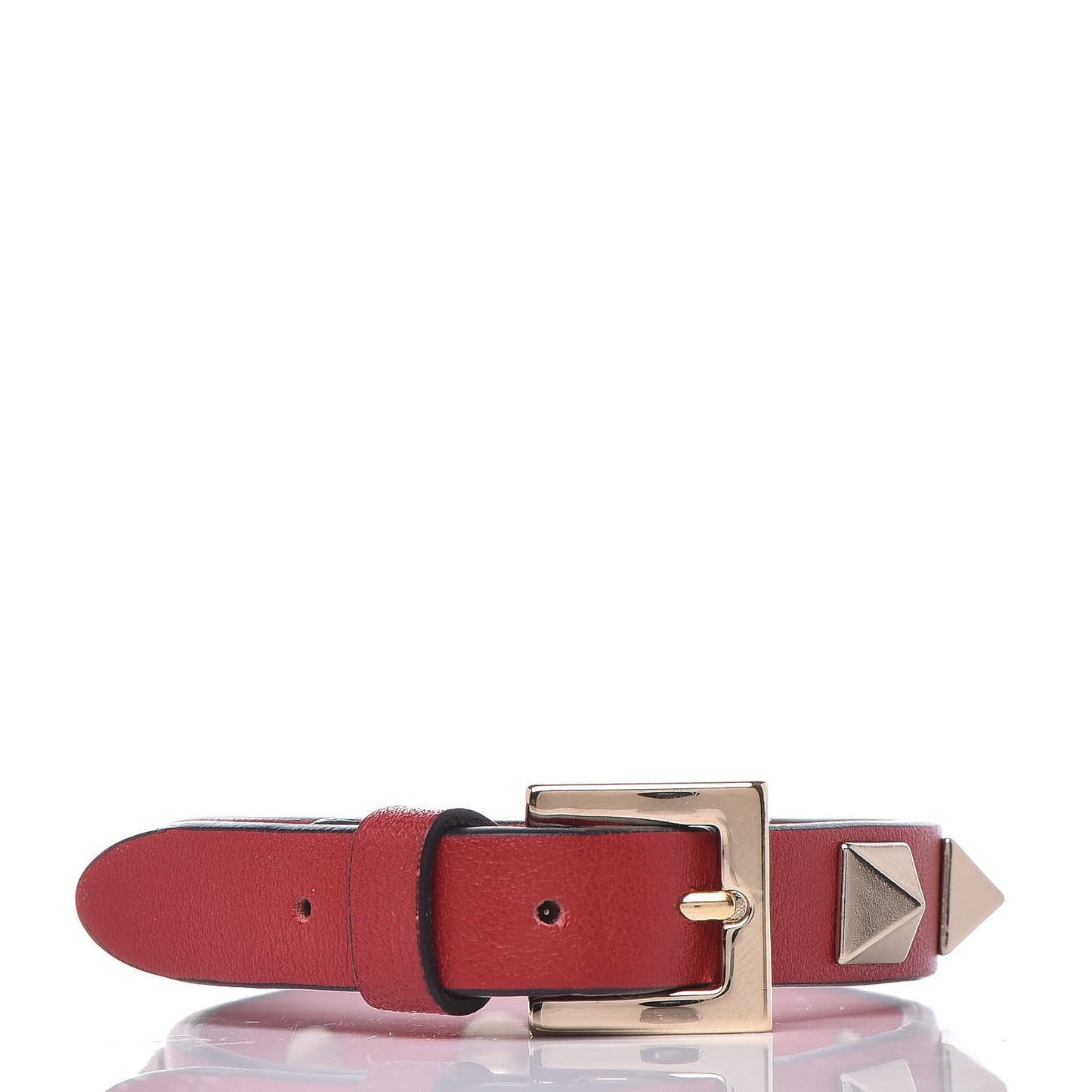 Vitello Rockstud Bracelet Red