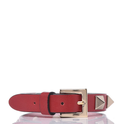 Valentino Garavani Vitello Rockstud Bracelet Red 3 of 5
