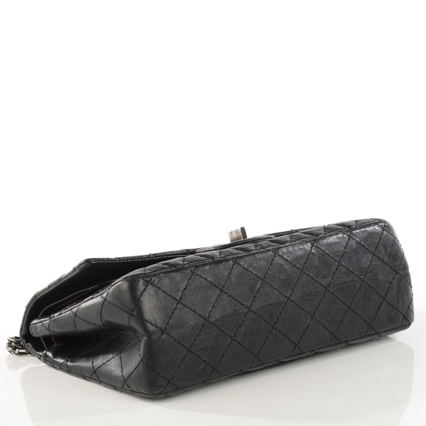 Aged Calfskin Quilted 2.55 Reissue 225 Flap Black