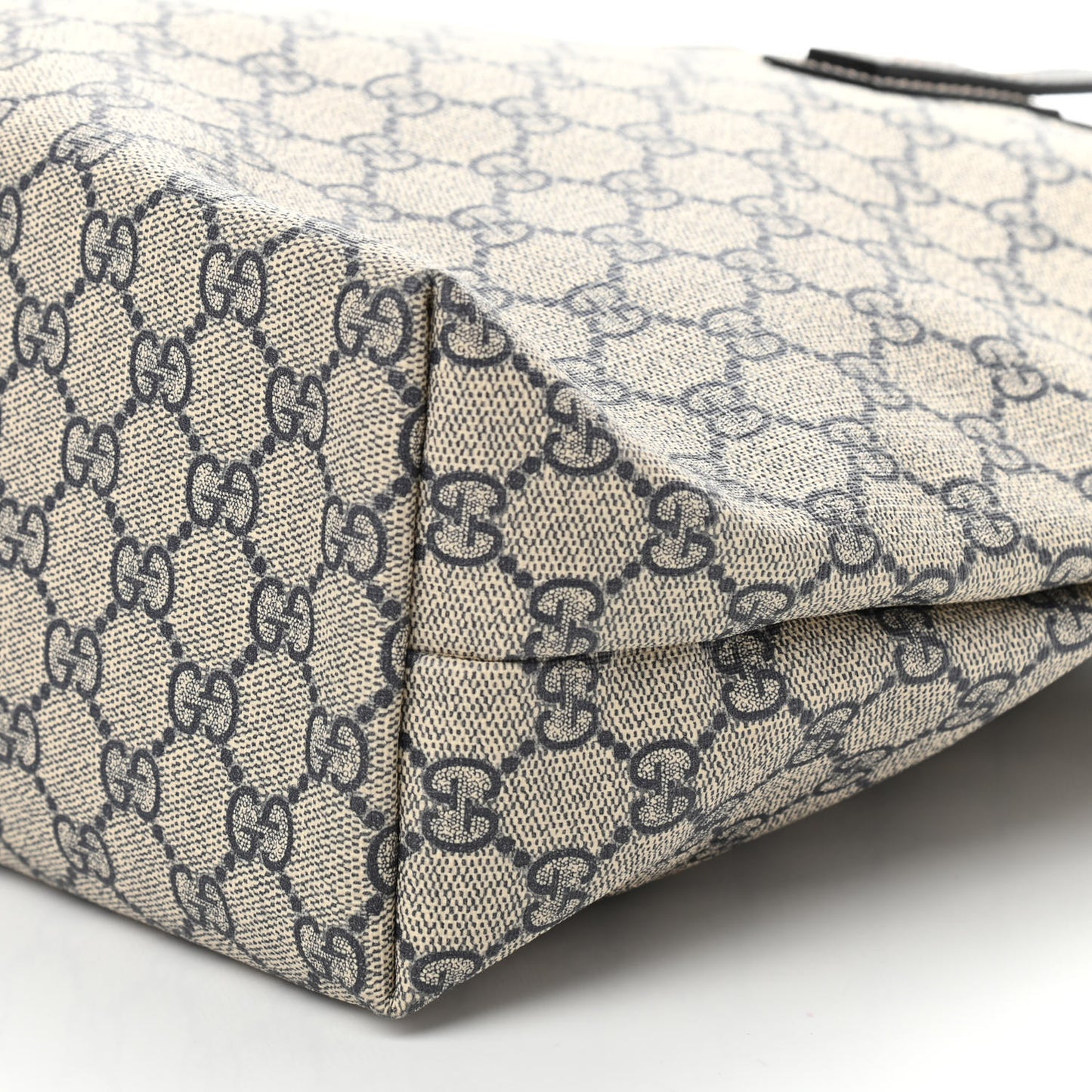 GG Supreme Monogram Medium Zippered Shopping Tote Navy