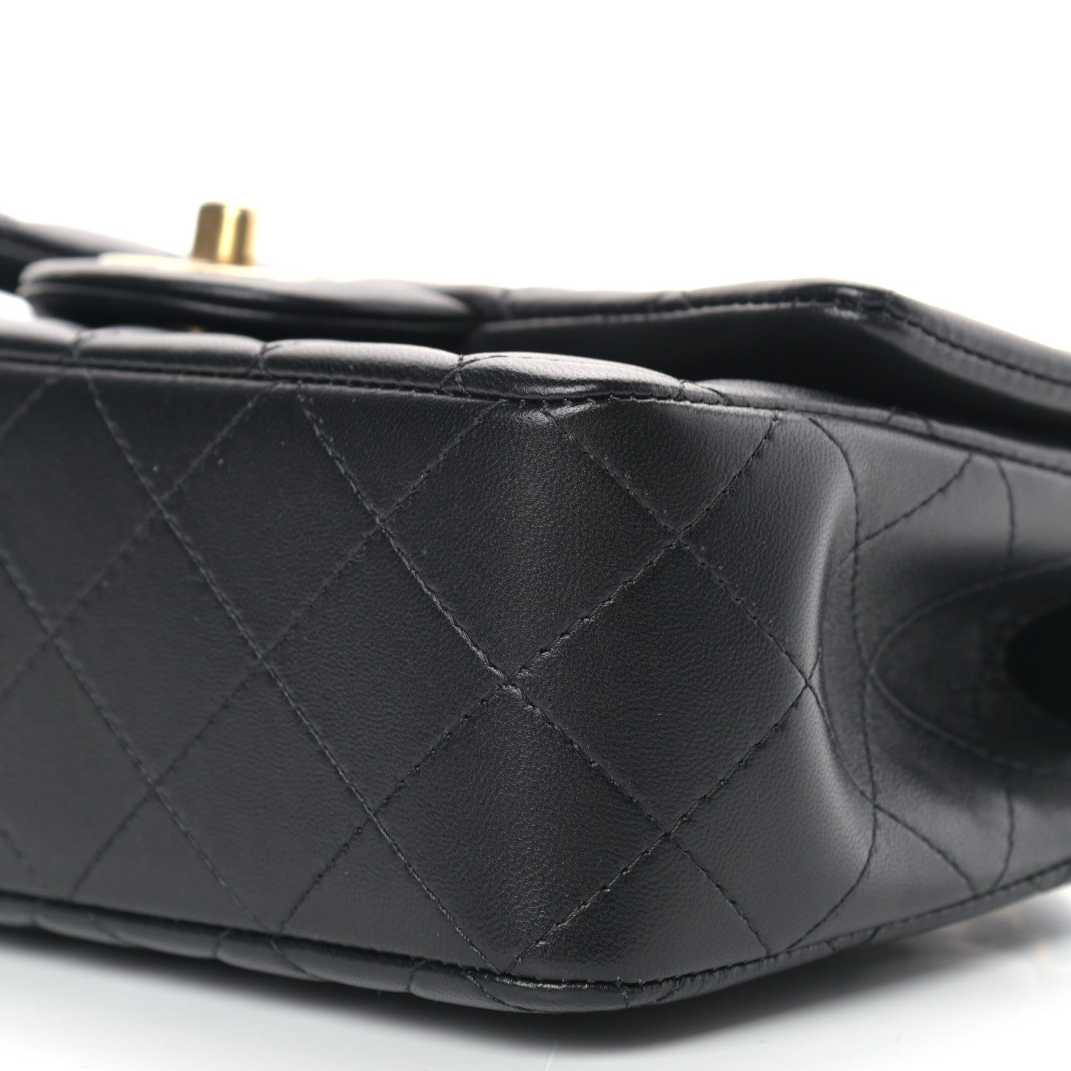 Chanel Lambskin Quilted Mini Top Handle Rectangular Flap Black 9 of 10