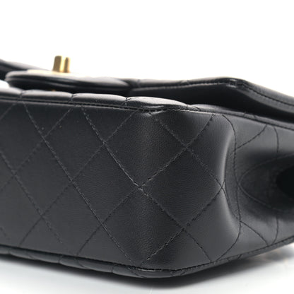 Chanel Lambskin Quilted Mini Top Handle Rectangular Flap Black 9 of 10