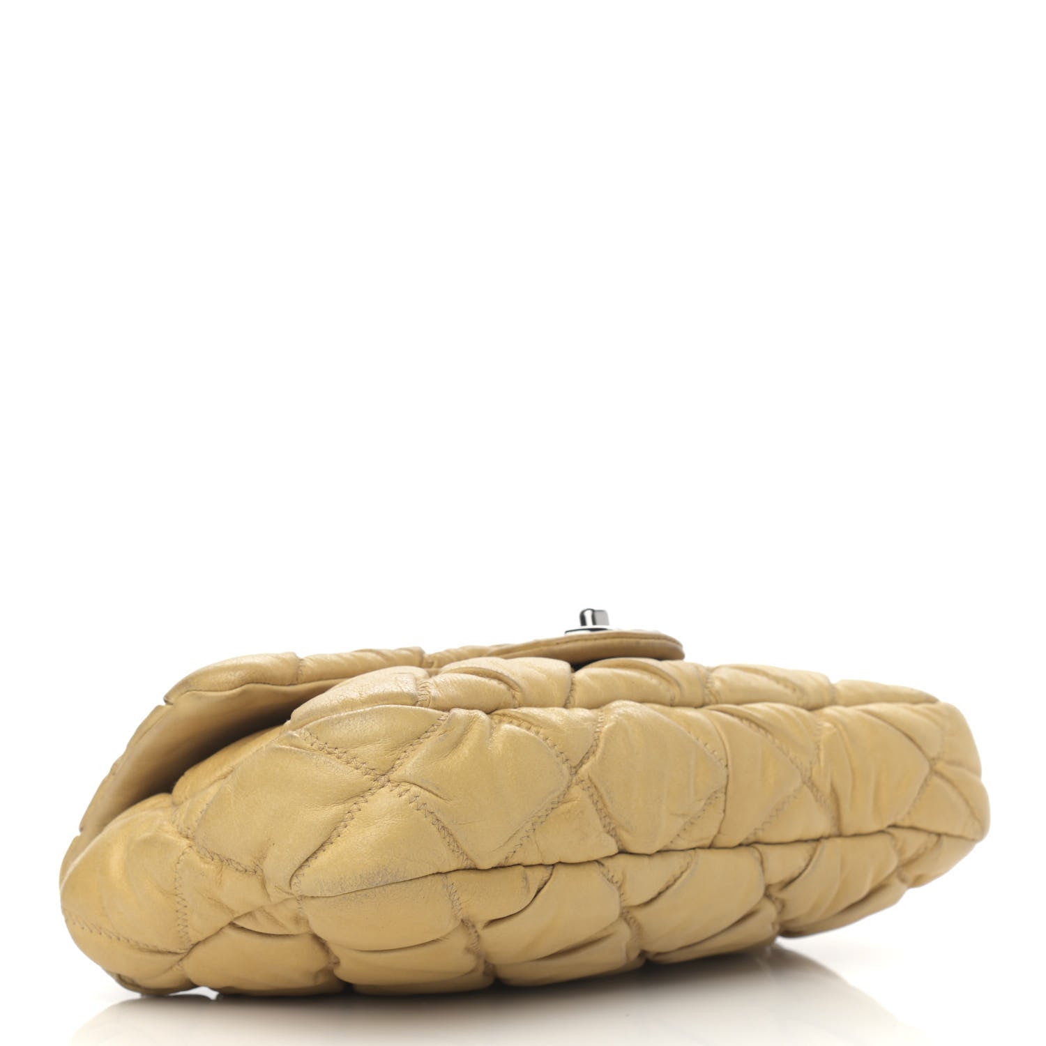 Chanel Calfskin Quilted Medium Bubble Quilt Flap Bag Beige 4 of 15