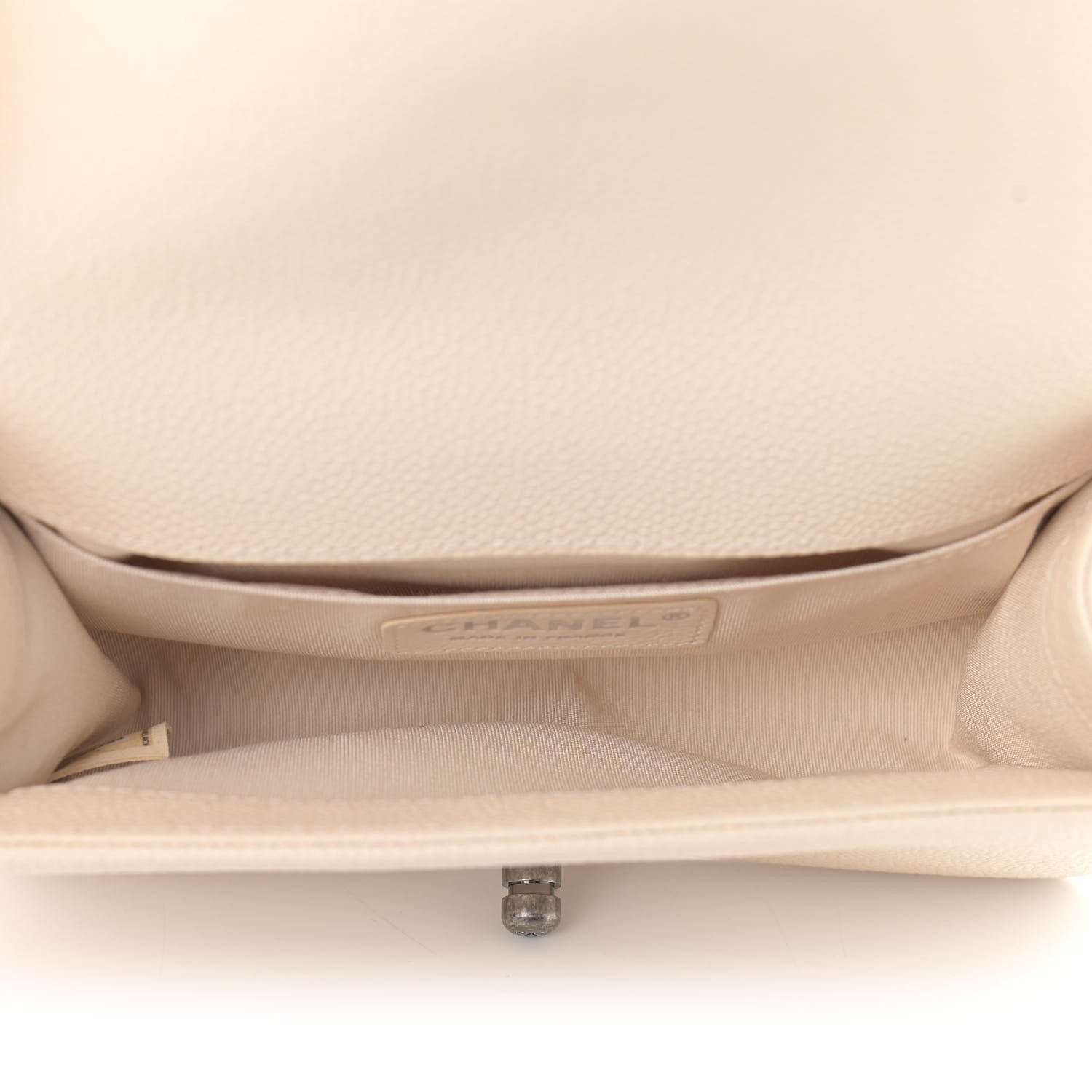 Chanel Caviar Chevron Quilted Small Boy Flap Light Beige 4 of 8