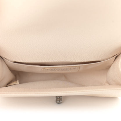 Chanel Caviar Chevron Quilted Small Boy Flap Light Beige 4 of 8
