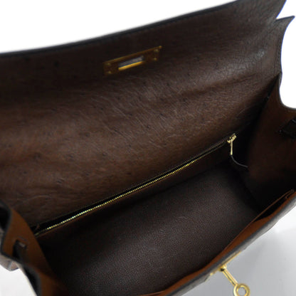 Hermes Ostrich Kelly 28 Chocolate 9 of 9