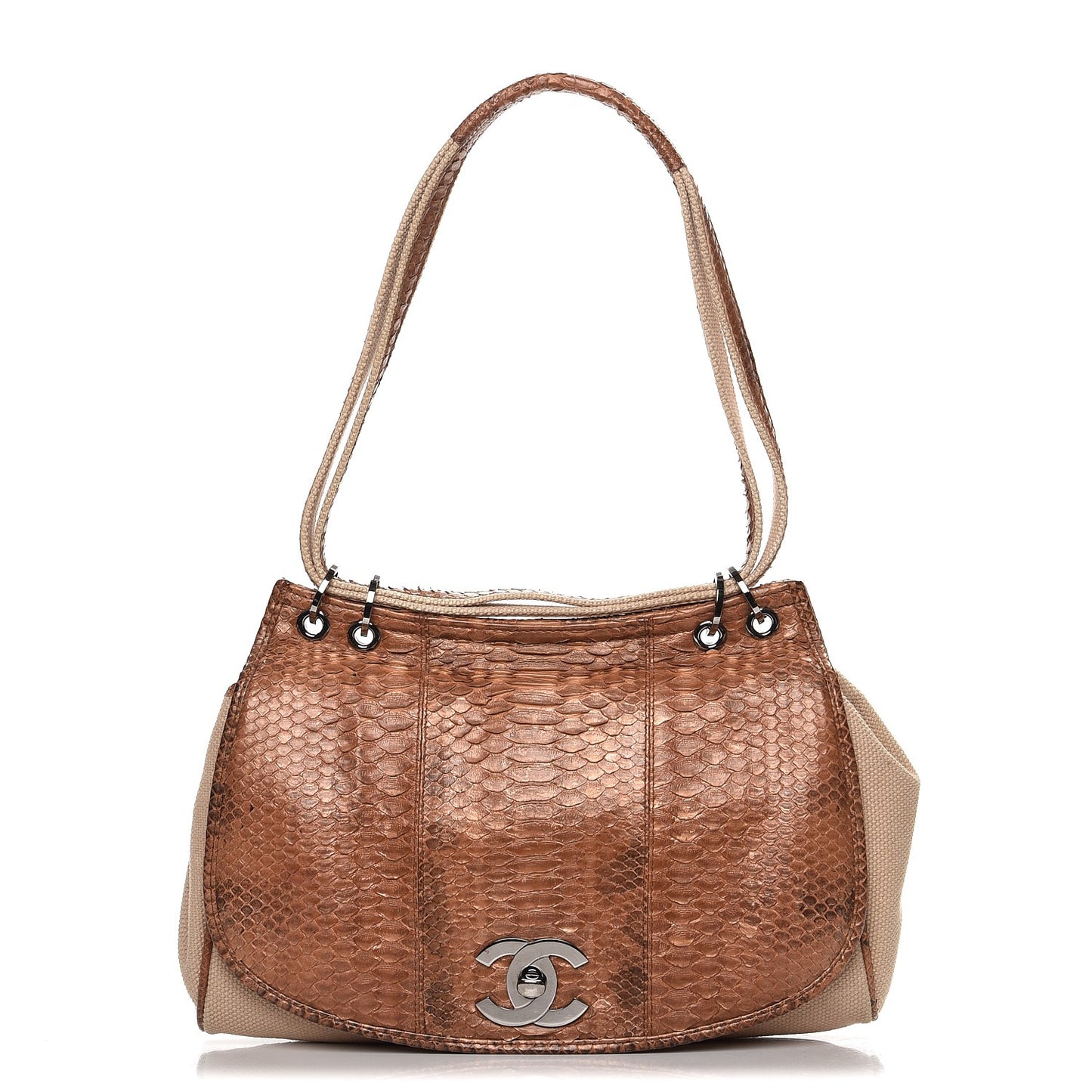 Python Canvas Flap Shoulder Bag