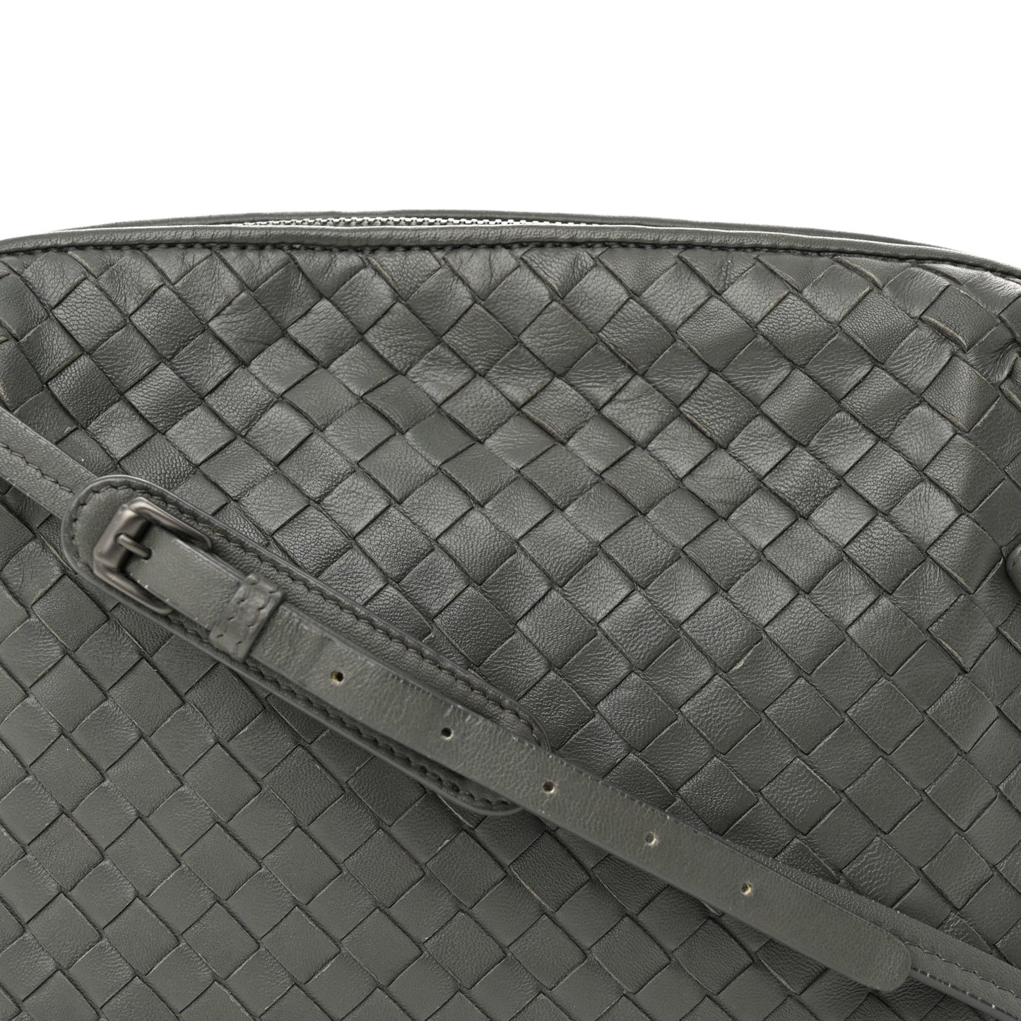 Nappa Intrecciato Nodini Crossbody Messenger New Light Grey