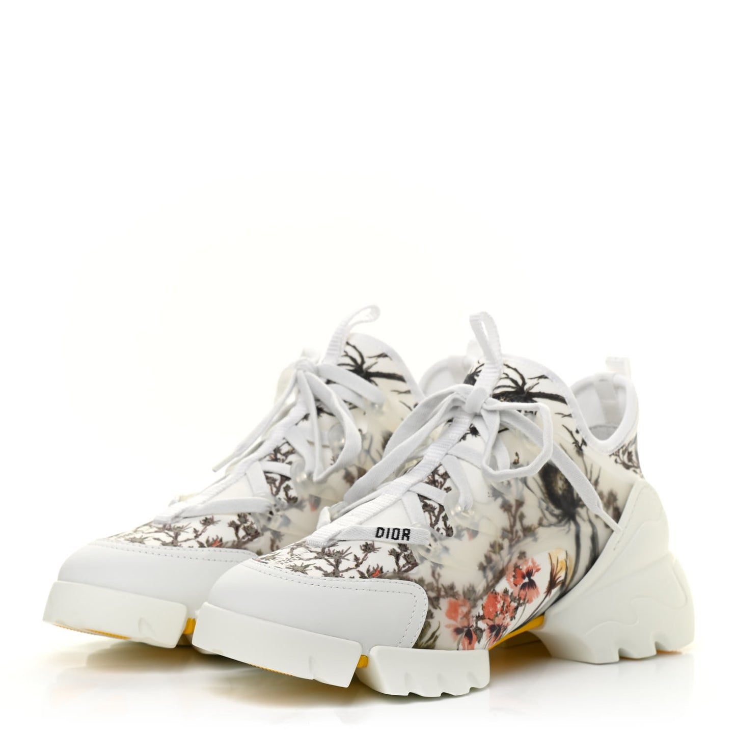 Neoprene Rubber Champetre Print Womens D-Connect Sneakers 36 White Multicolor