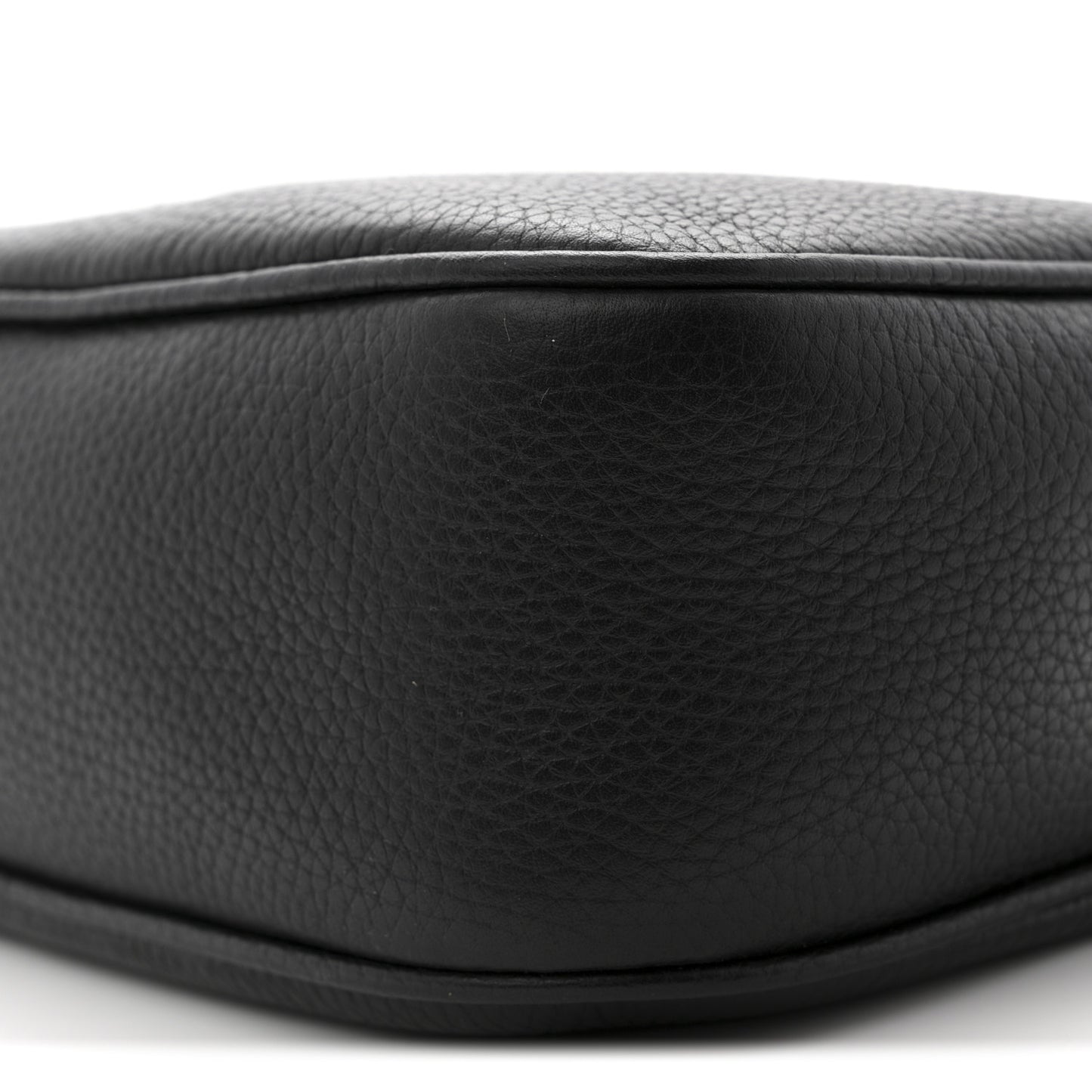 Pebbled Calfskin Small Soho Disco Bag Black