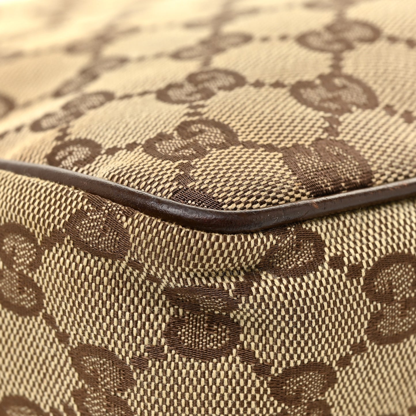 Monogram Flap Pocket Messenger Bag Beige Dark Brown