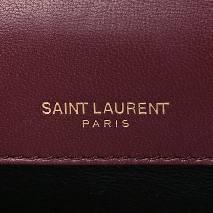 Saint Laurent Lambskin Matelasse Monogram Medium Vicky Chain Bag Dark Legion Red 6 of 9