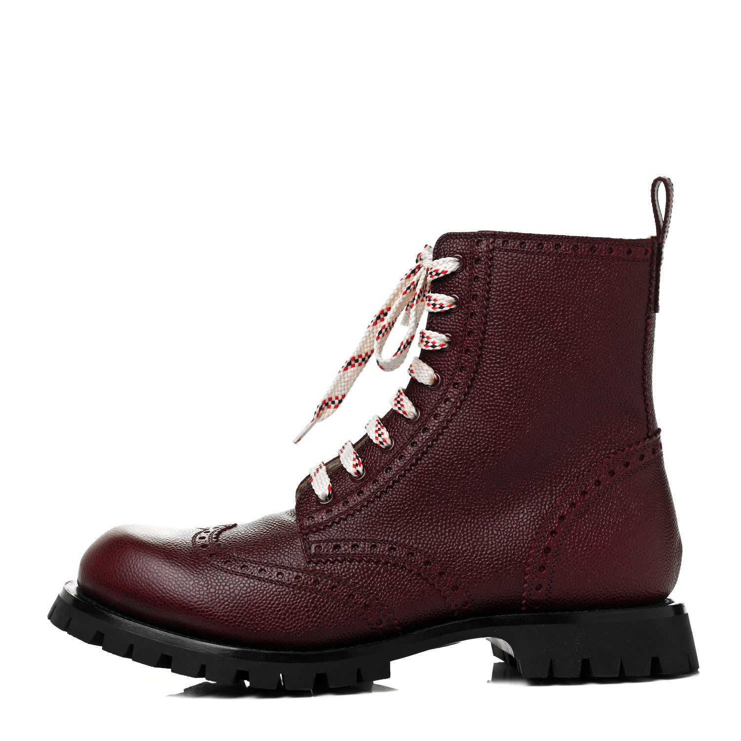 Gucci Grained Calfskin Mens Arley Boots 10.5 Burgundy 1 of 6