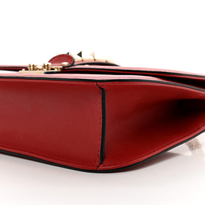 Valentino Garavani Vitello Medium Glam Lock Rockstud Flap Red 9 of 9
