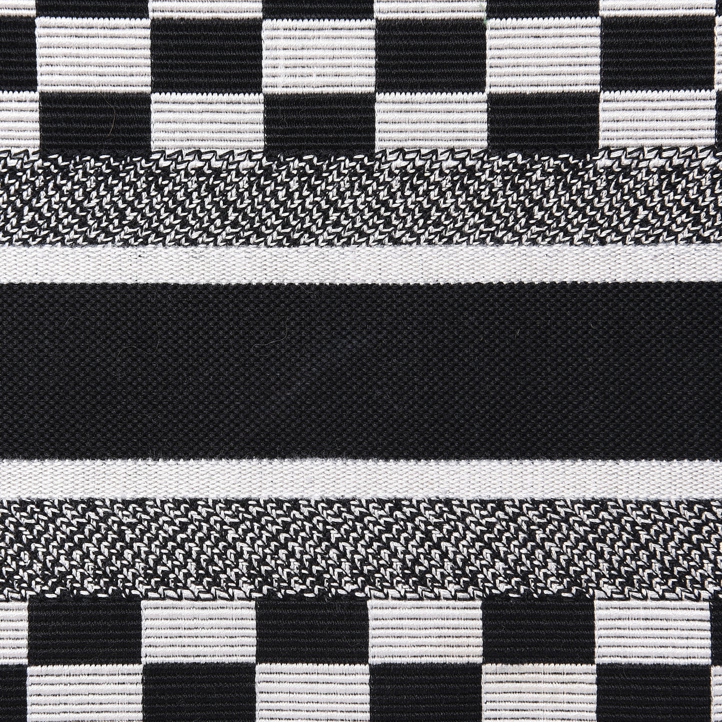 Canvas Embroidered Checkered Book Tote Black White