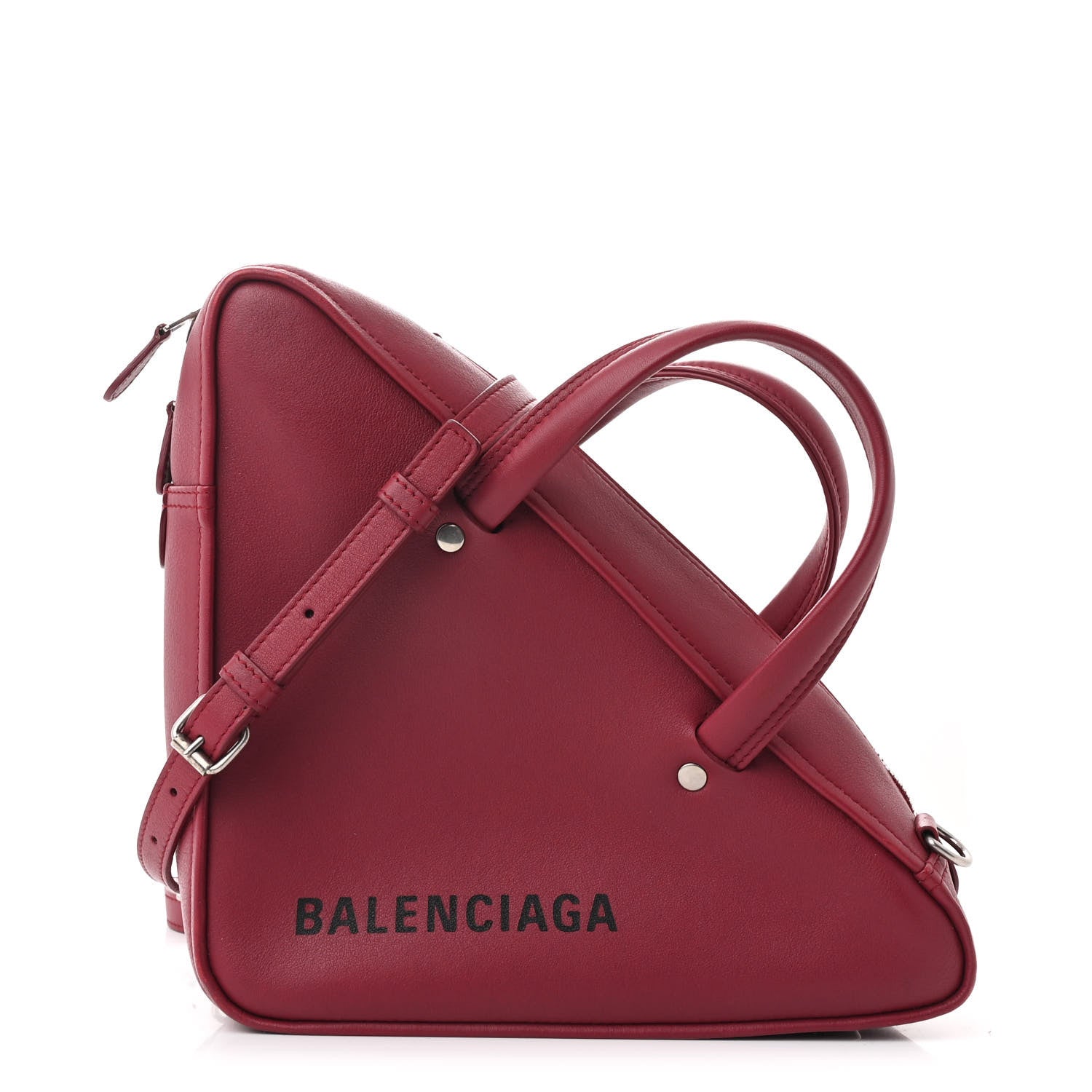 Balenciaga Shiny Day Calfskin S Triangle Duffle Rouge Grenat 1 of 11
