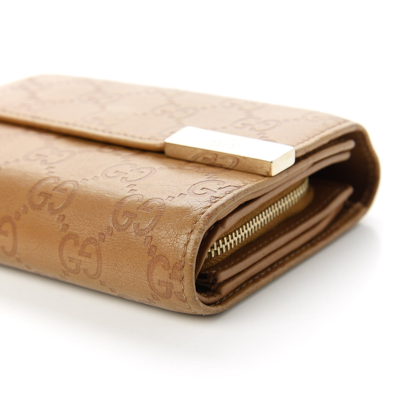 Guccissima Signature Dice Compact Trademark Wallet New Banana